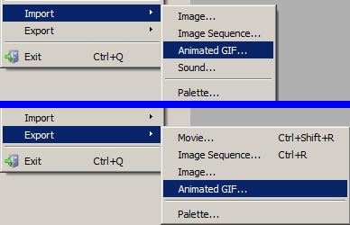 import / export menus > animated gif